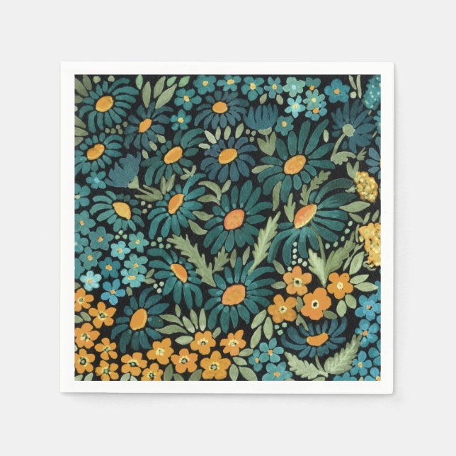Blaue Aquarellfarben Serviette (Vorderseite)