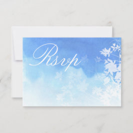 Blaue Aquarellfolie RSVP-Karte Save The Date