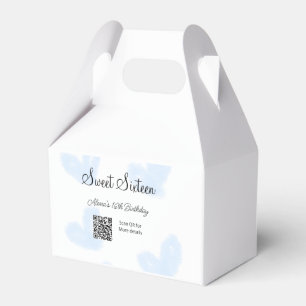 Blaue Aquarellherzen QR 16 . Geburtstag Geburtstag Geschenkschachtel