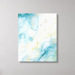 Blaue Aquarellmalerei Leinwanddruck