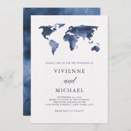 Blaue Aquarellmappe | Hochzeit Einladung