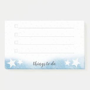 Blaue Aquarellmönche zum Auflisten Post-it Klebezettel