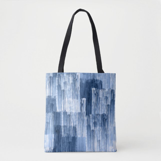 Blaue Aquarellstreifen: Geometrisches Muster (Vorderseite)