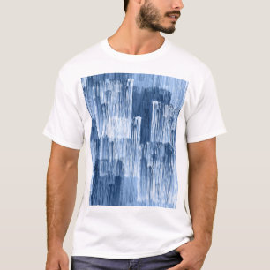 Blaue Aquarellstreifen: Geometrisches Muster T-Shirt