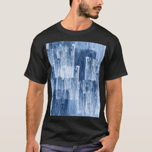 Blaue Aquarellstreifen: Geometrisches Muster T-Shirt