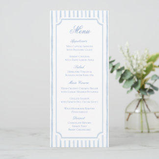 Blaue Aquarellstreifen Hochzeitsmenü Save The Date