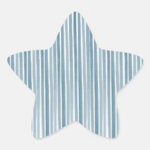 Blaue Aquarellstreifen Stern-Aufkleber