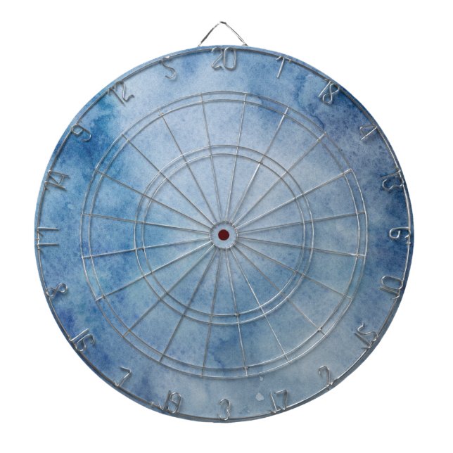 Blaue Aquarelltextur Dartscheibe (vorne)