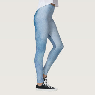 Blaue Aquarelltextur Leggings