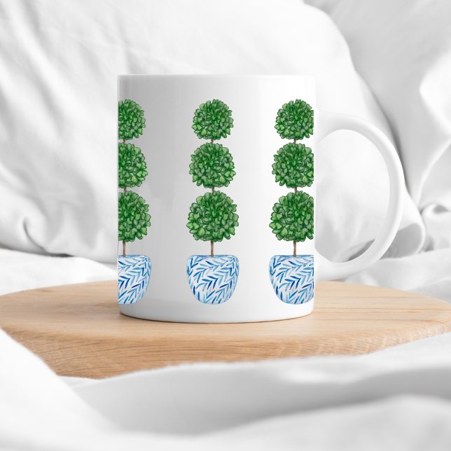 Blaue Aquarellvase voppy Topiary Classic Tasse (Von Creator hochgeladen)
