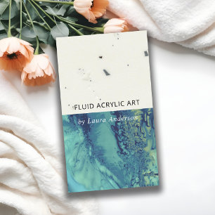BLAUE AQUE AQUAMARIN FLUID ACRYLIC RESIN ART ARTIS VISITENKARTE