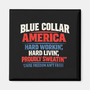 Blaue Arbeiterklasse Amerika Fliegender Bisonrel P Magnet