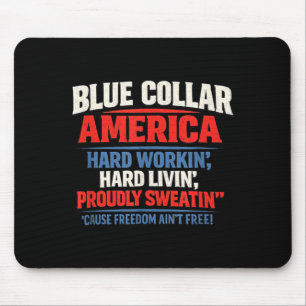 Blaue Arbeiterklasse Amerika Fliegender Bisonrel P Mousepad