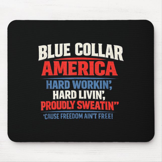 Blaue Arbeiterklasse Amerika Fliegender Bisonrel P Mousepad (Vorne)