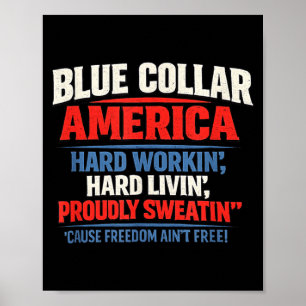 Blaue Arbeiterklasse Amerika Fliegender Bisonrel P Poster