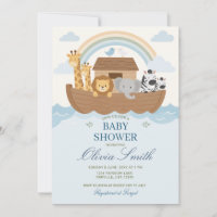 Blaue Arche Noah Regenbogen-Baby-Shower-Bibelgesch