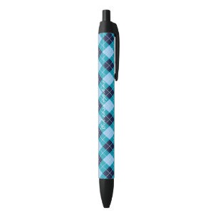 Blaue Argyle-Schwarze Custom Name Kugelschreiber