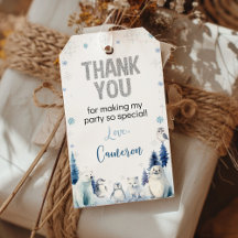 Blaue arktische Tiere Winter Geburtstag Danke