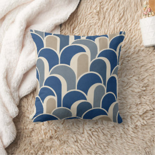 Blaue Art Deco Bogen-Wurfkissen Kissen