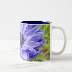 Blaue Aster-Blumen-Kaffeetasse Zweifarbige Tasse