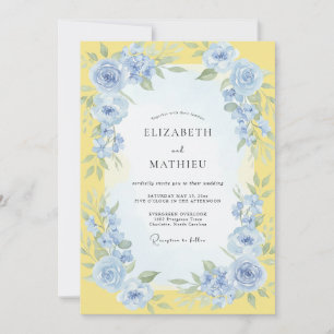 Blaue Ätherische Bogen-Schwung-Hochzeit Einladung
