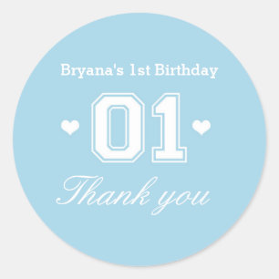 Blaue athletische 01 1. runder aufkleber