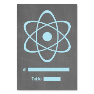 Blaue Atomkarton-Platzkarte Tischnummer