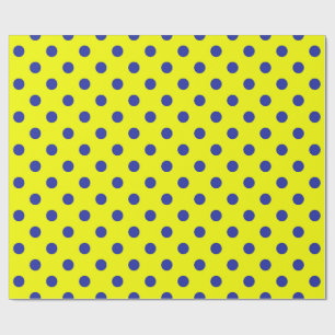 Blaue Auf Gelben Punkten Musterdesign  Geschenkpapier