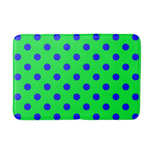 Blaue Auf Grün gepunktete Musterdesign Badematte