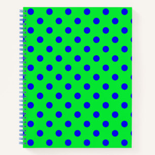 Blaue Auf Grün Punkte Musterdesign Notizbuch