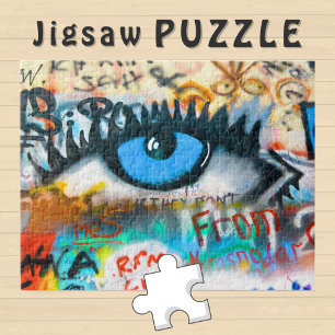 Blaue Auge an Graffiti-Wand Foto - Puzzle