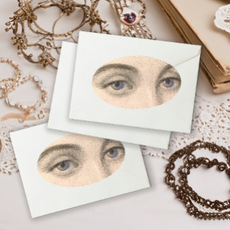 Blaue Augen der schönen französischen Frau Vintag Ovaler Aufkleber