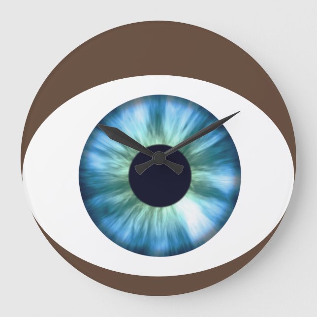 Blaue Augen dunkle Haut Akryllische Wall-Uhr Große Wanduhr (Vorderseite)