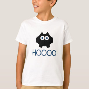 Blaue Augen Eule HOOOO Kinder Unisex Langarmshirt T-Shirt