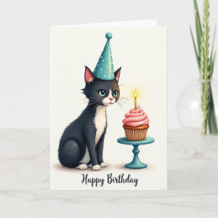 Blaue Augen Katze Geburtstagskarte Karte