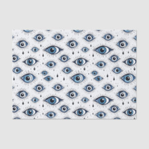 Blaue Augen Muster Modernes Abstraktes Dekoupage Seidenpapier