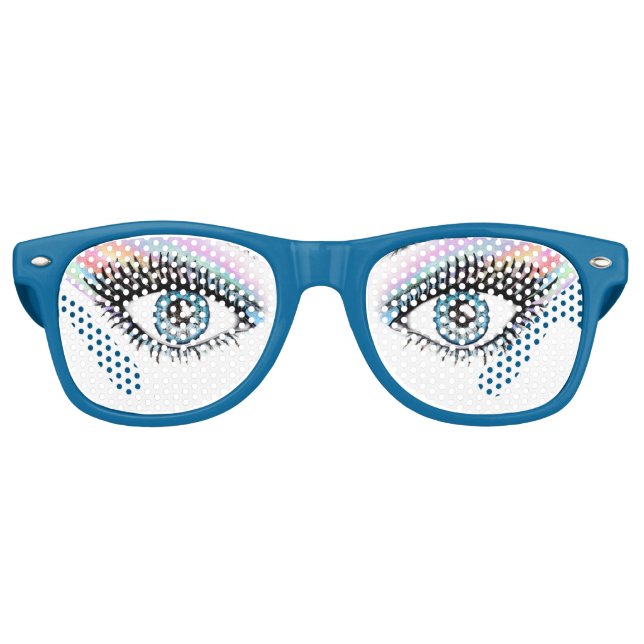 Blaue Augen-Party-Schatten Partybrille (Vorderseite)