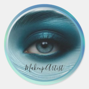 Blaue Augen Schatten Bold Ästhetik Runder Aufkleber