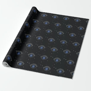 Blaue Augen Schutz Talisman ethnisch Geschenkpapier