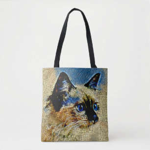 Blaue Augen Siamesische Katze Mosaikfliesen