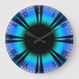 Blaue Augen werden gerettet und helfen Große Wanduhr
