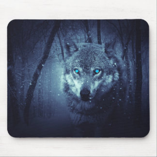 Blaue Augen-Wolf Mousepad