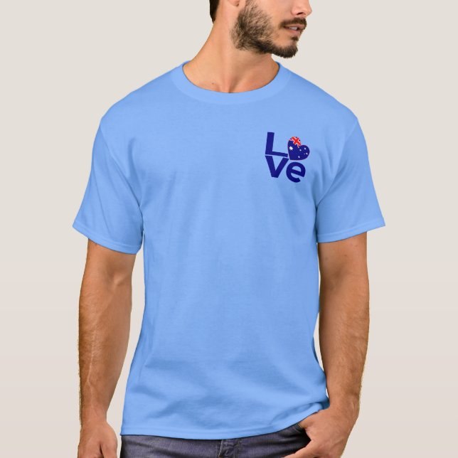 Blaue Australische LIEBE T-Shirt (Vorderseite)