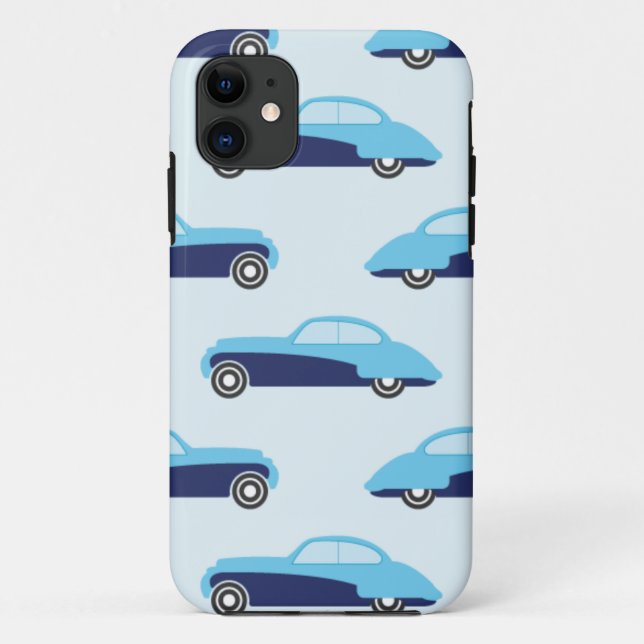 Blaue Autos Vintag Case-Mate iPhone Hülle (Rückseite)