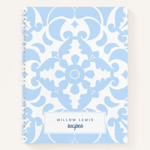 Blaue Azulejos Portugiesische Mittelmeerkrese Notizbuch