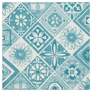 blaue Azulejos Stoff