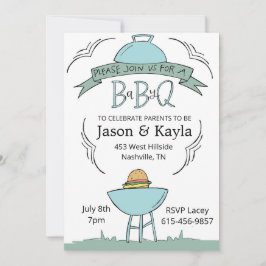 blaue Baby-BBQ-Einladung Einladung