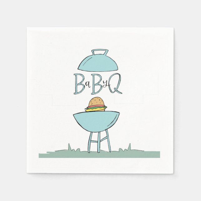 Blaue Baby-BBQ-Servietten Serviette (Vorderseite)