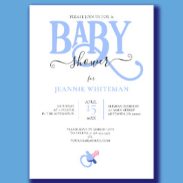 BLAUE BABY BOY DUSCHE MIT SCHNULLER-EINLADUNG EINLADUNG