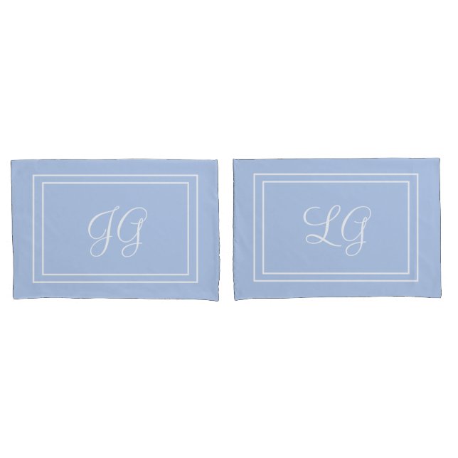 Blaue Baby-Initialen Kissenbezug (Vorderseite-Set)